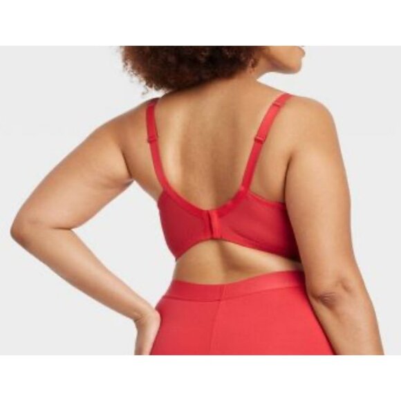 Auden - Women's Lace Plunge Push-Up Bra - Red - 46C - Picture 2 of 9
